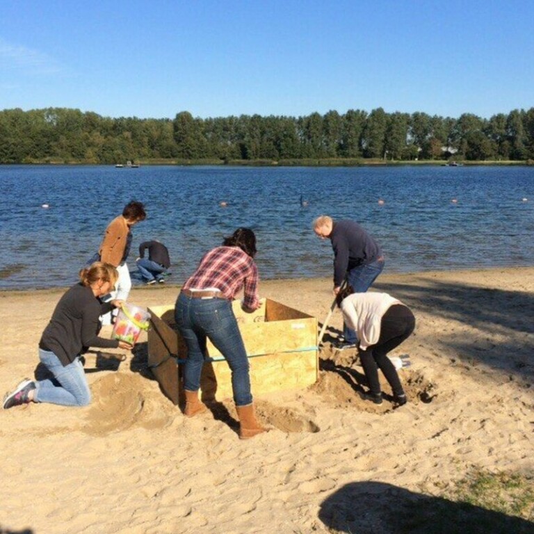 Zandsculpturen bouwen