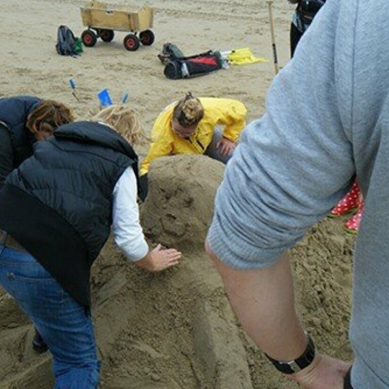 Zandsculpturen bouwen